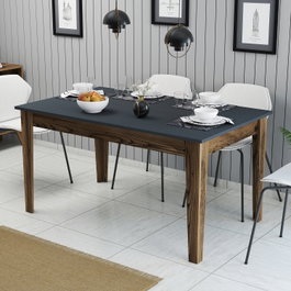 Hanah Home Milan 513 Mesa de Comedor Nogal y Antracita